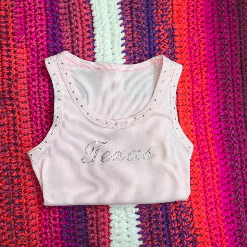 PINK Y2K TEXAS TANK